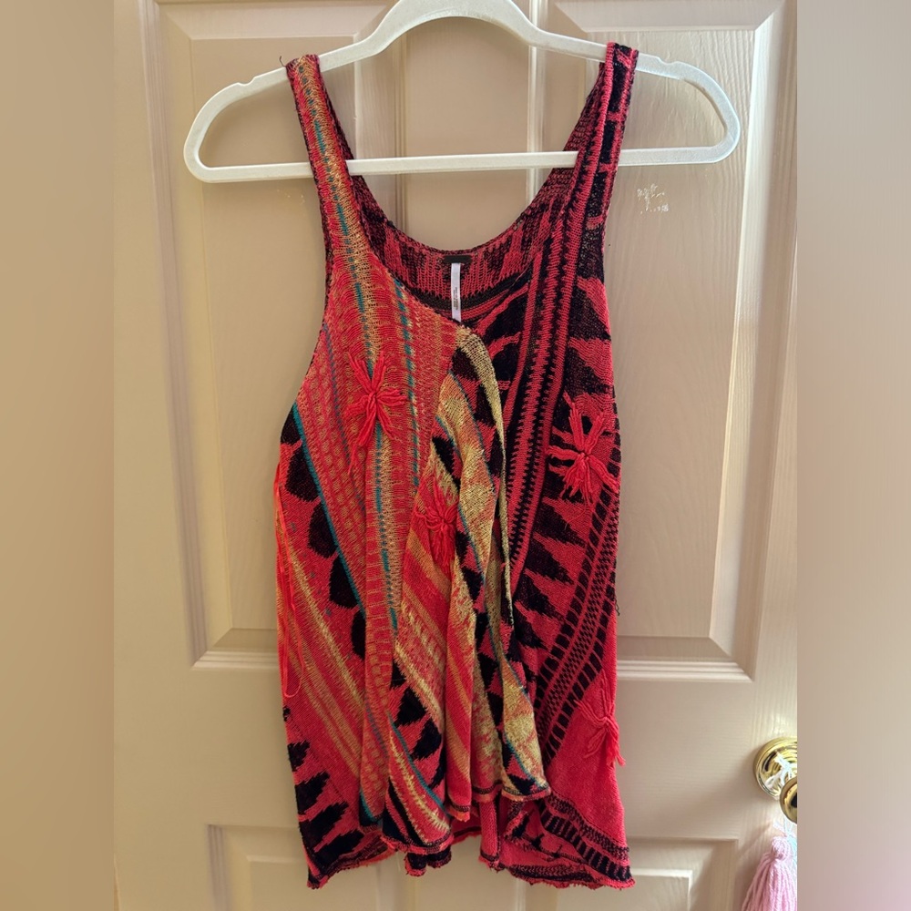 RED FREE PEOPLE KNIT TANK